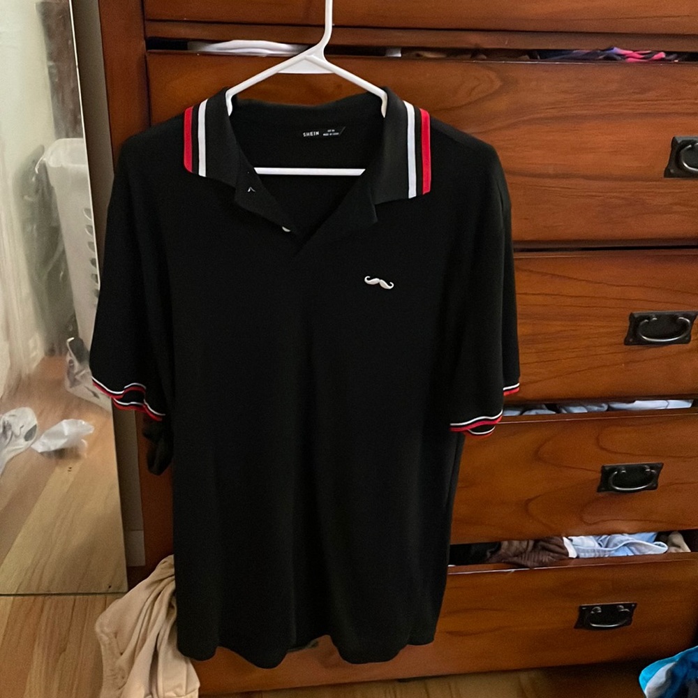 Black polo shirt